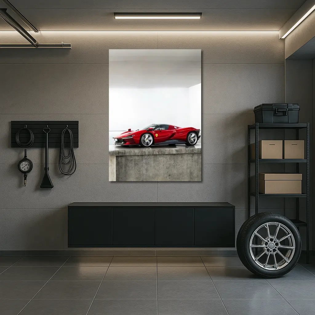 Ferrari Daytona SP3 Red Minimal Studio – Wall Art