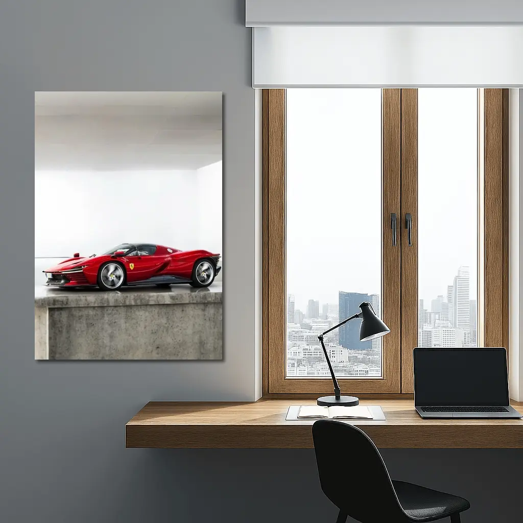Ferrari Daytona SP3 Red Minimal Studio – Wall Art
