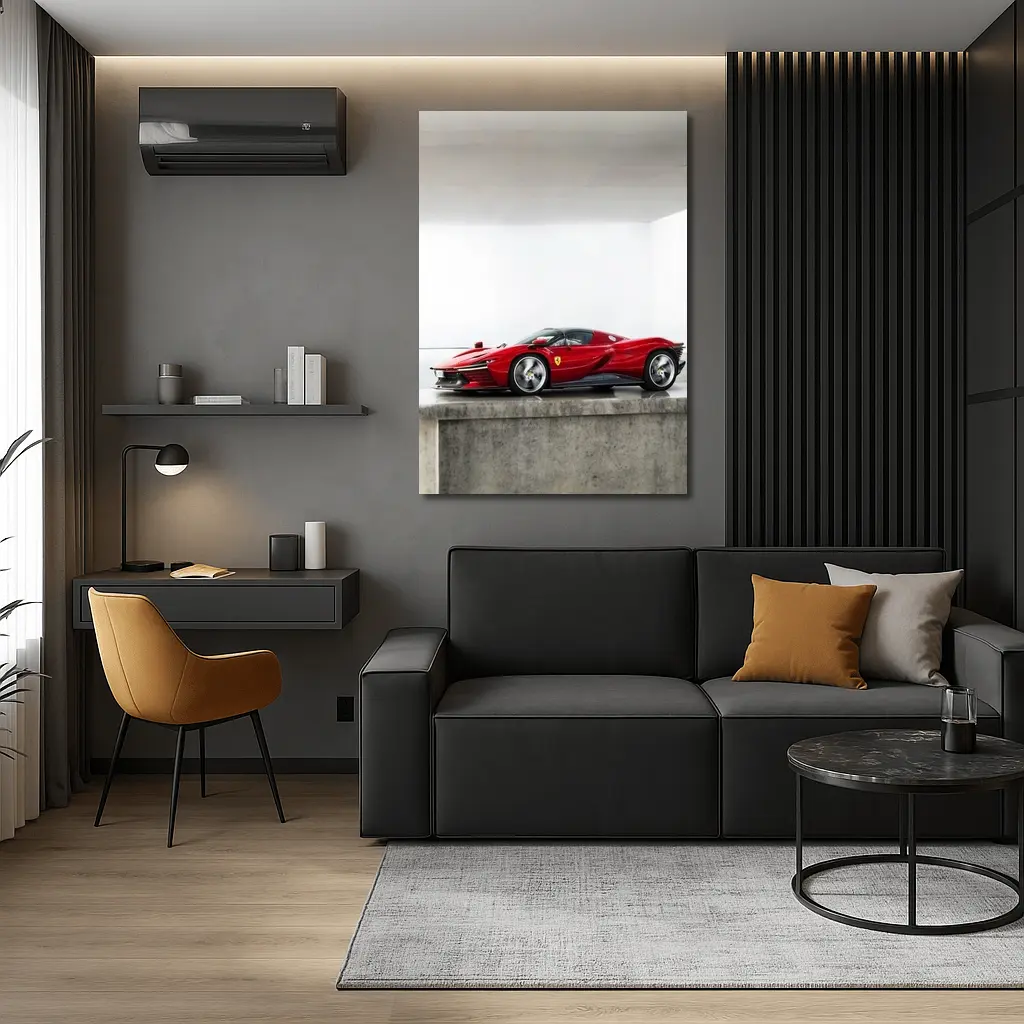 Ferrari Daytona SP3 Red Minimal Studio – Wall Art