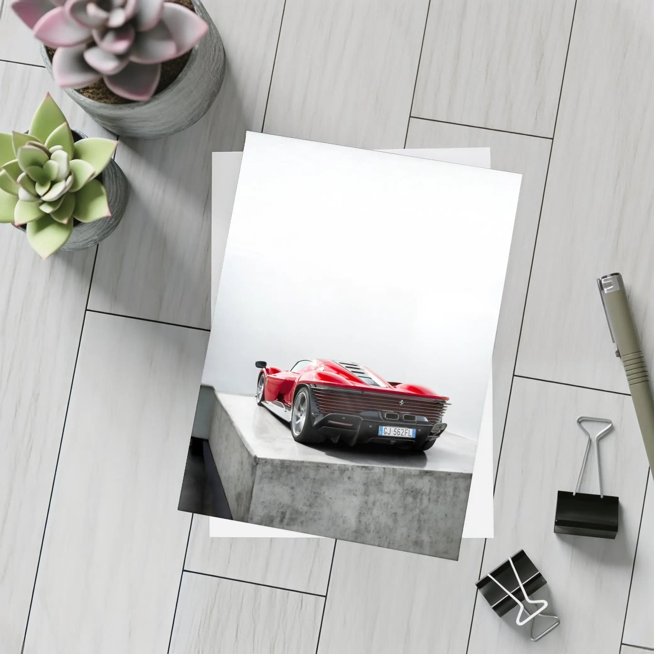 Ferrari Daytona SP3 Red Concrete Studio – Postcards