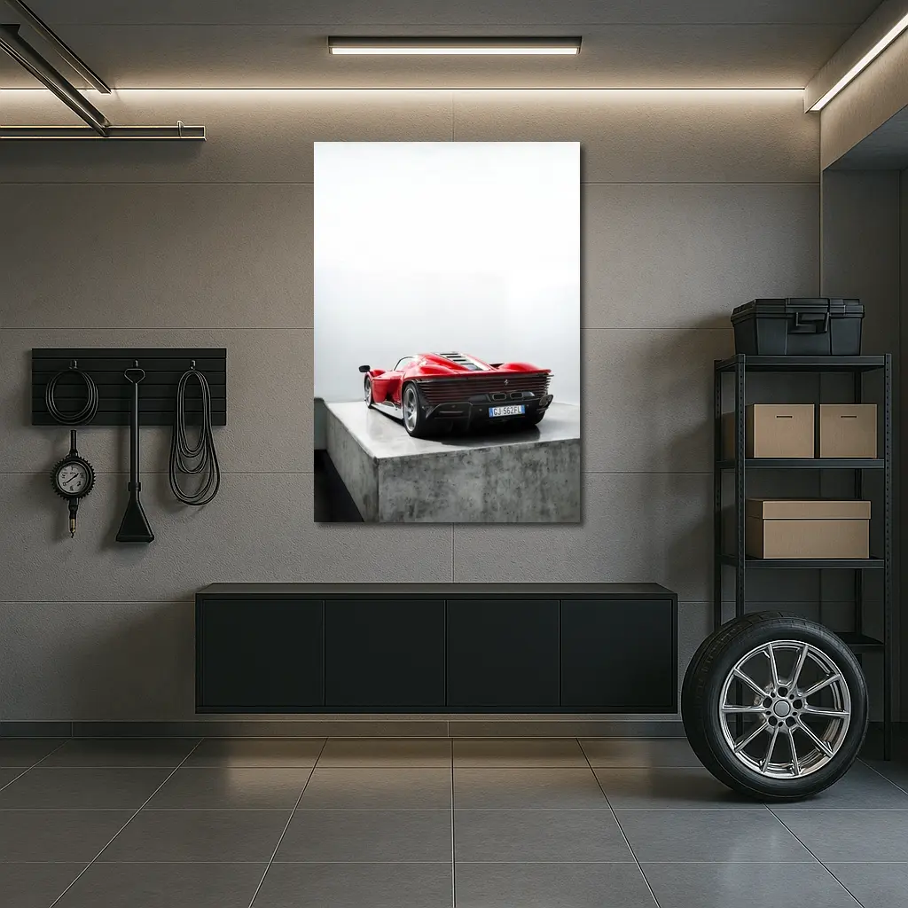 Ferrari Daytona SP3 Red Concrete Studio – Wall Art