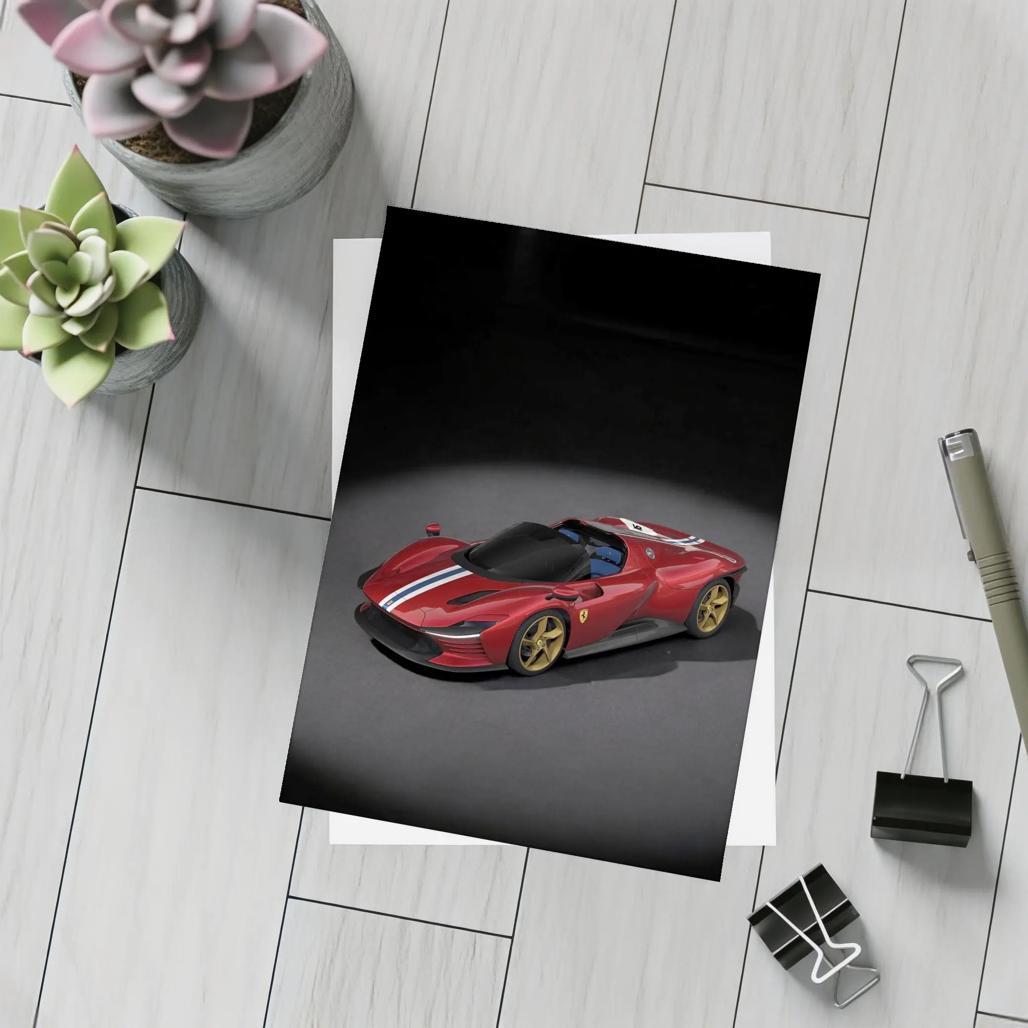 Ferrari Daytona SP3 Red Studio Shot – Postcards