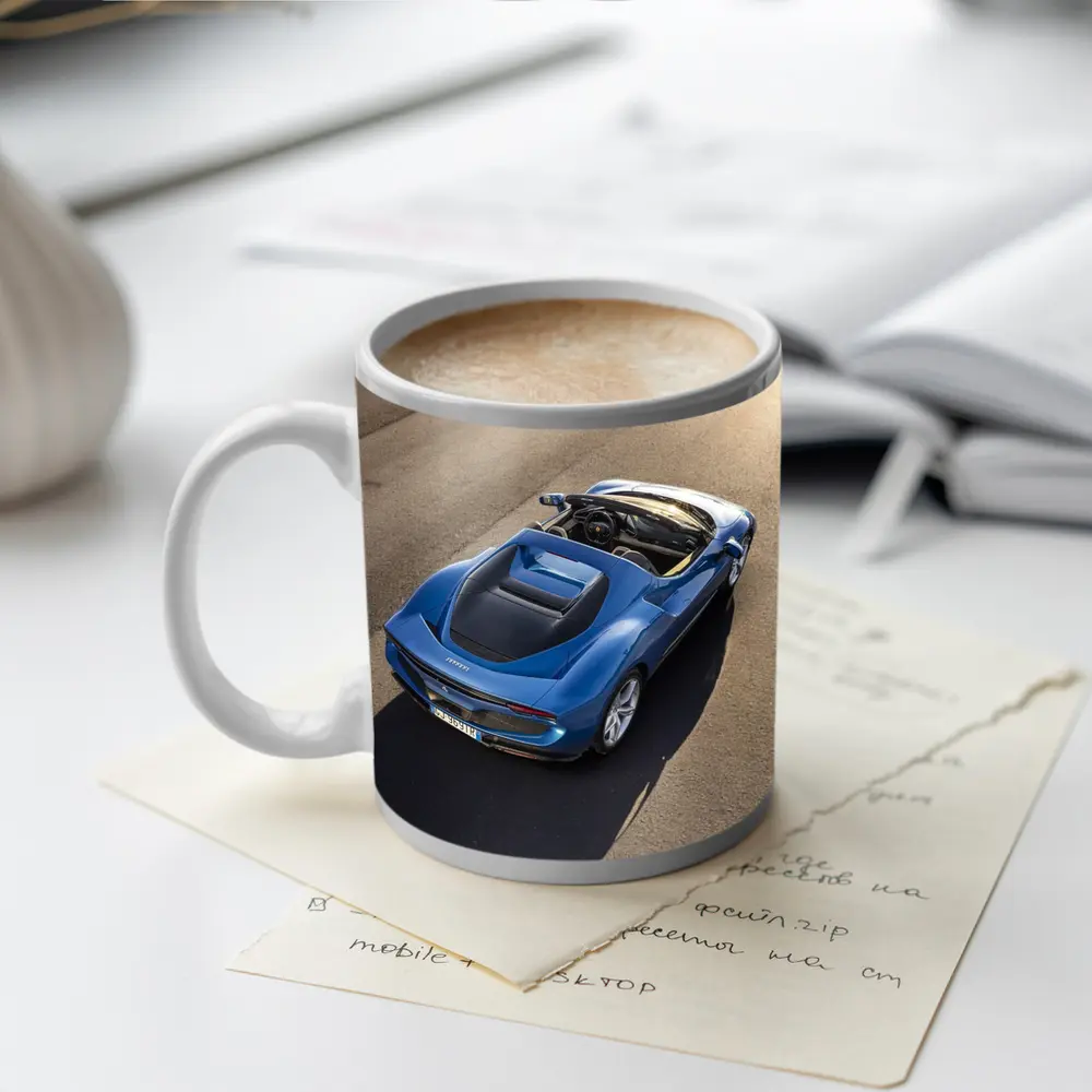 Ferrari Daytona SP3 Blue Open Road – Mugs