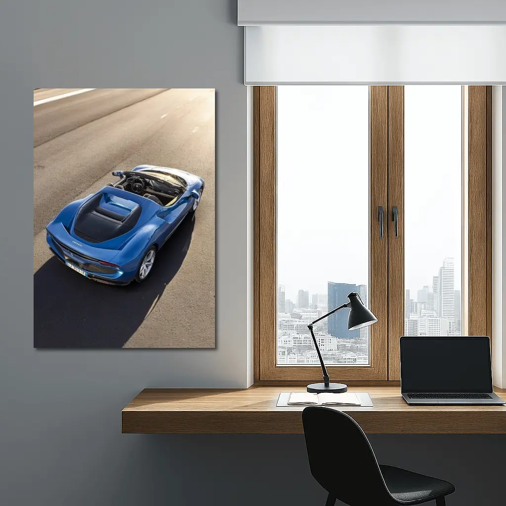 Ferrari Daytona SP3 Blue Open Road – Wall Art