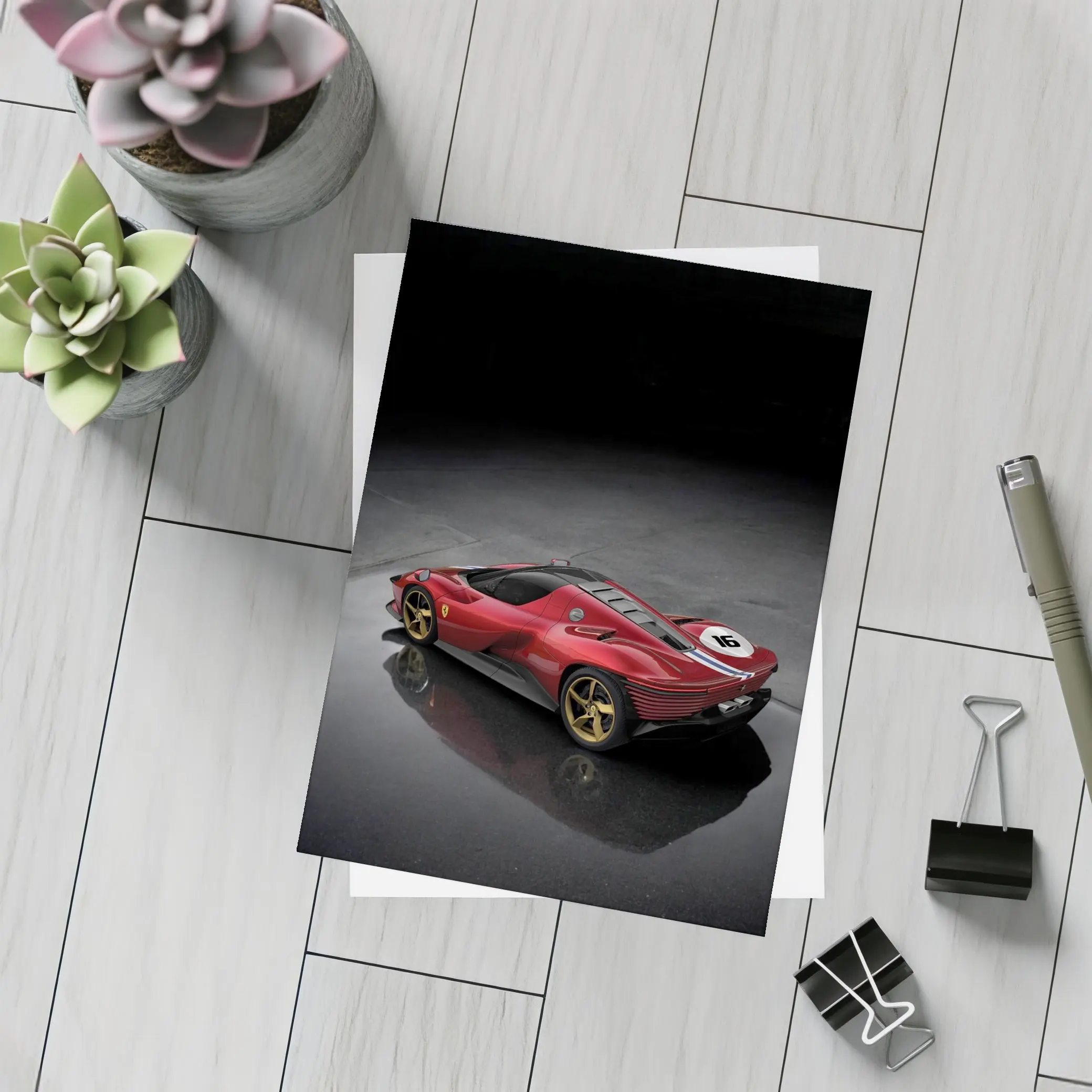 Ferrari Daytona SP3 Red Supercar Studio Shot – Postcards