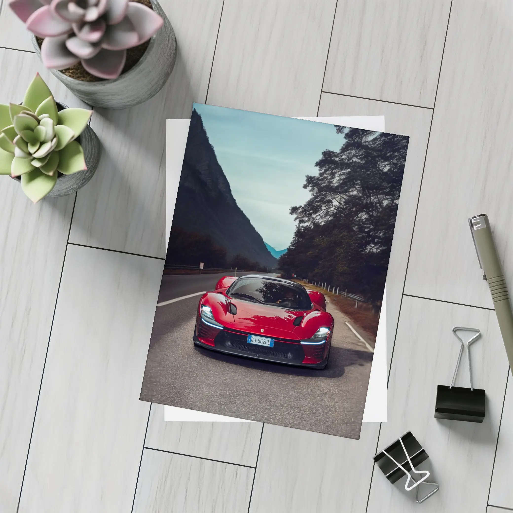 Ferrari Daytona SP3 Red Mountain Road – Postcards