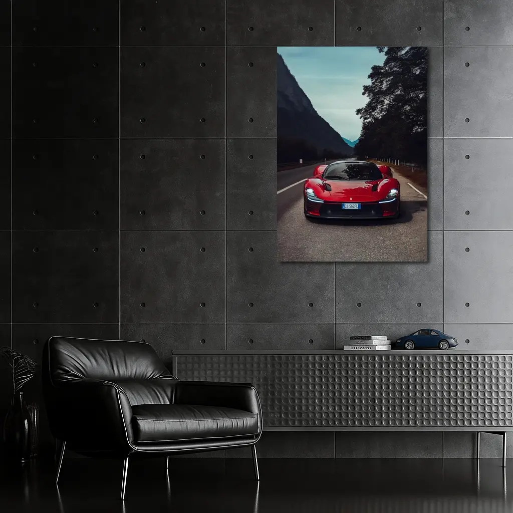 Ferrari Daytona SP3 Red Mountain Road – Wall Art
