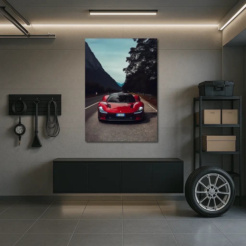 Ferrari Daytona SP3 Red Mountain Road – Wall Art