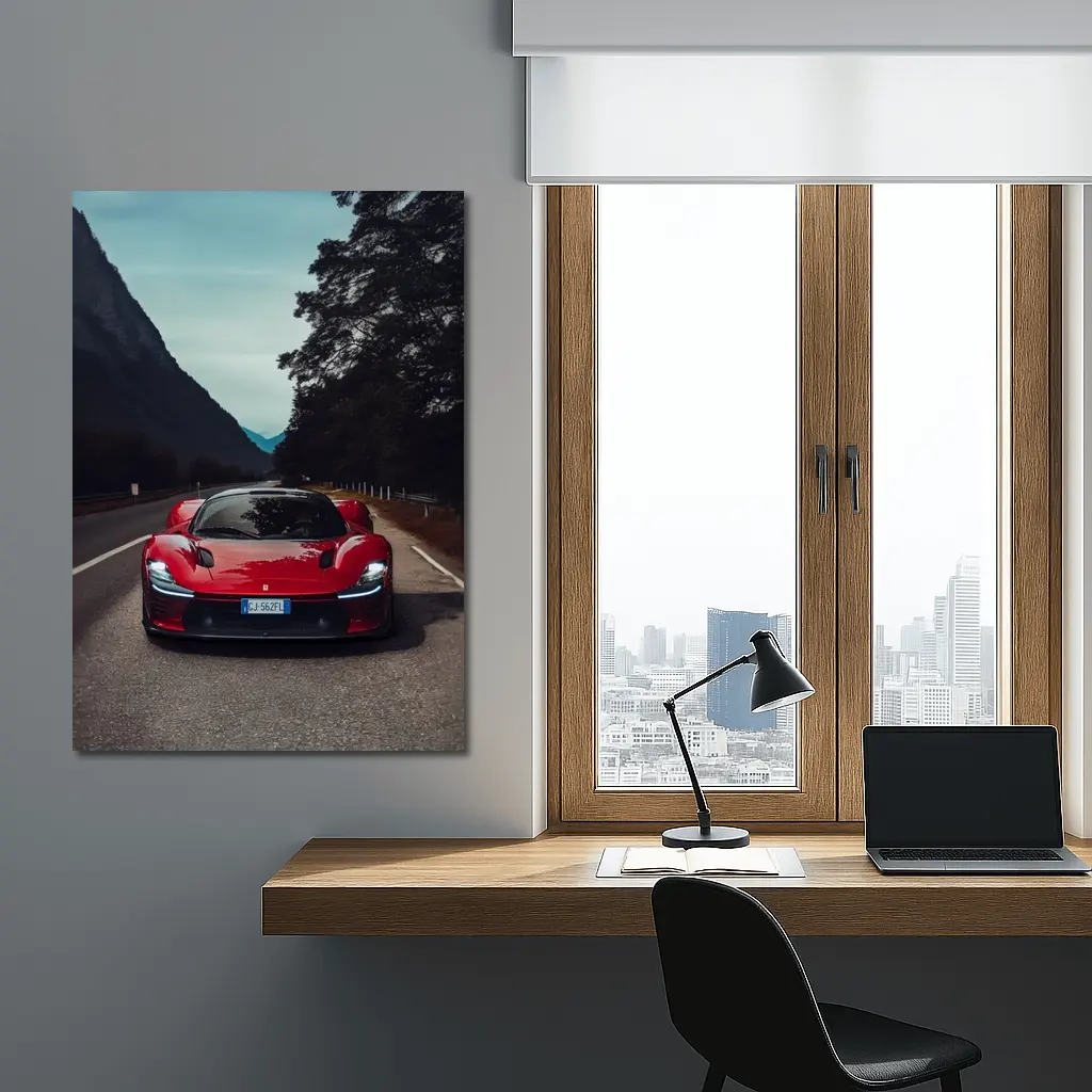 Ferrari Daytona SP3 Red Mountain Road – Wall Art