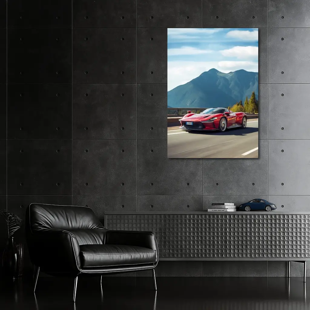 Ferrari Daytona SP3 Red Mountain Road – Wall Art