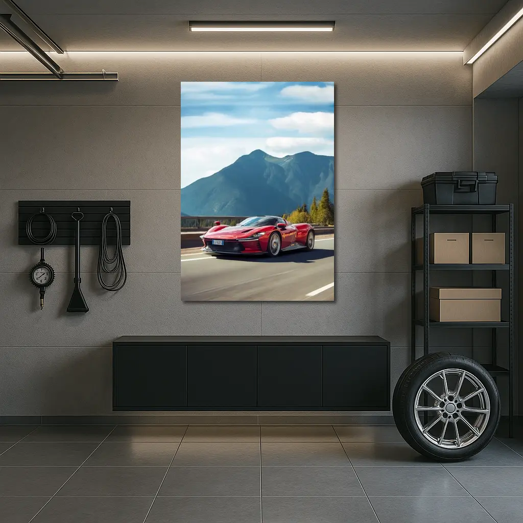 Ferrari Daytona SP3 Red Mountain Road – Wall Art