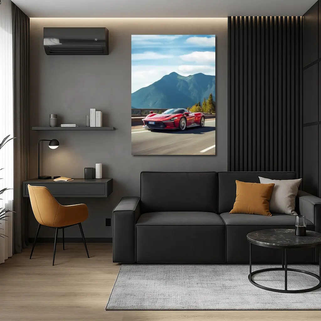 Ferrari Daytona SP3 Red Mountain Road – Wall Art