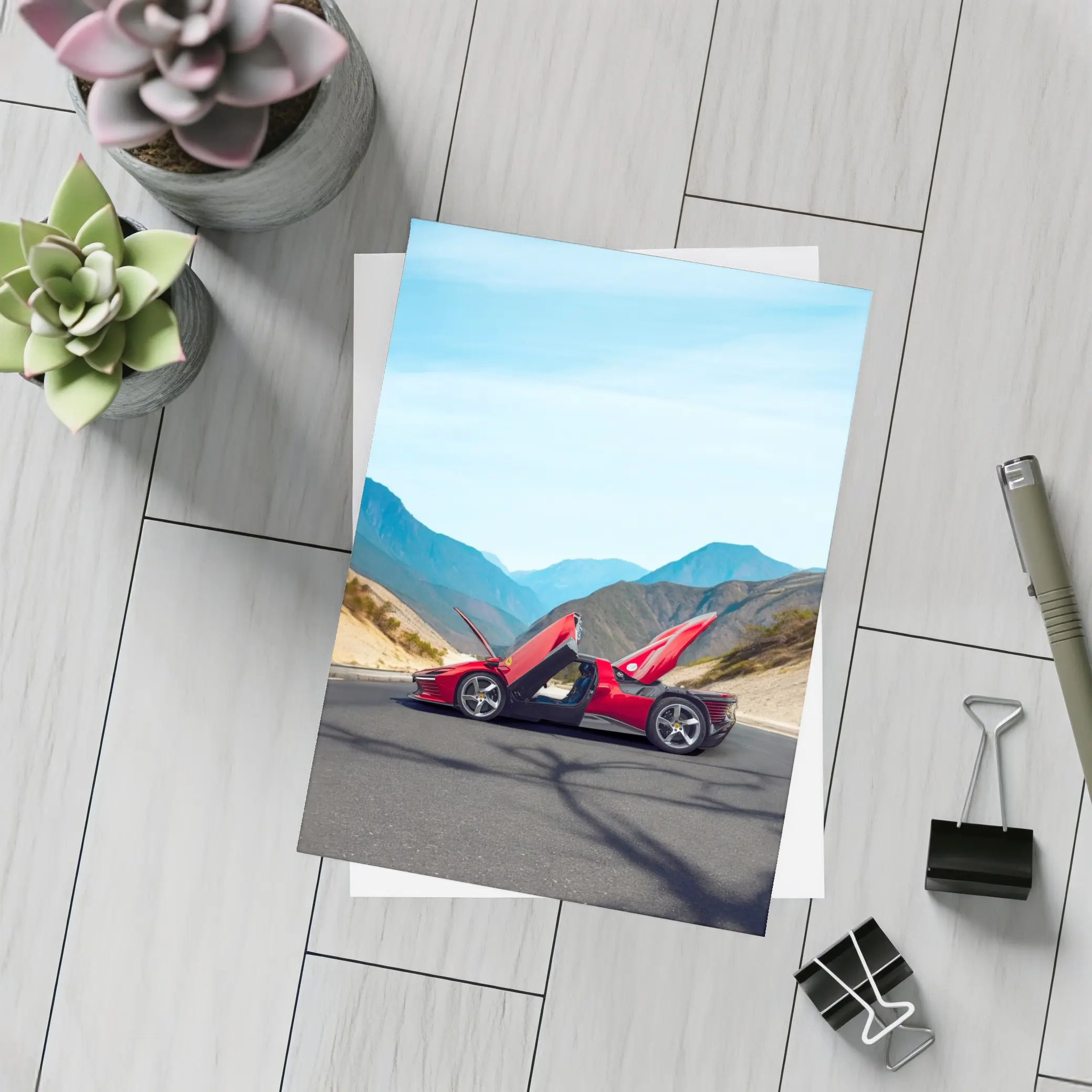 Ferrari Daytona SP3 Red Mountain Road – Postcards