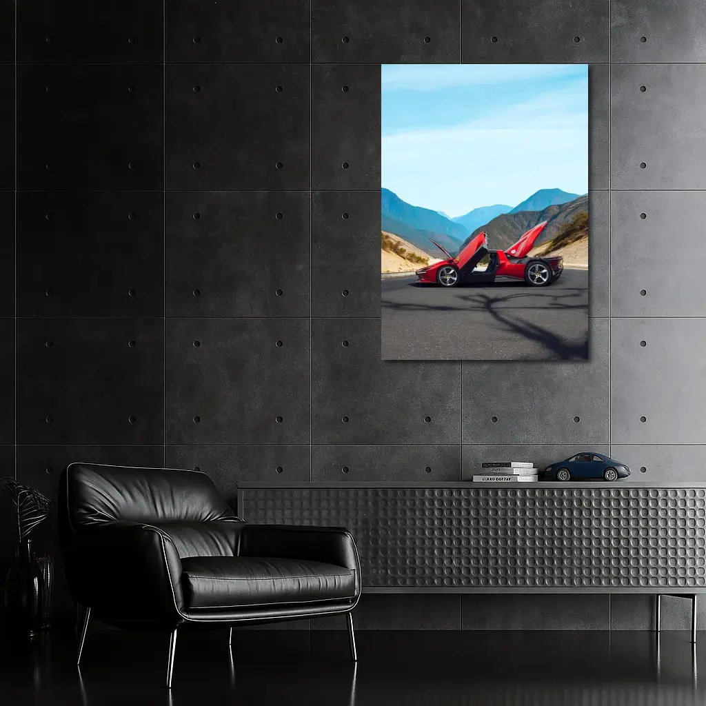 Ferrari Daytona SP3 Red Mountain Road – Wall Art