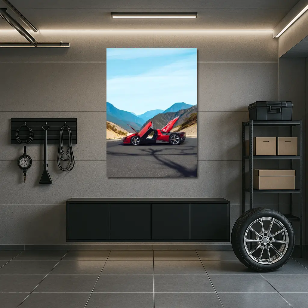 Ferrari Daytona SP3 Red Mountain Road – Wall Art