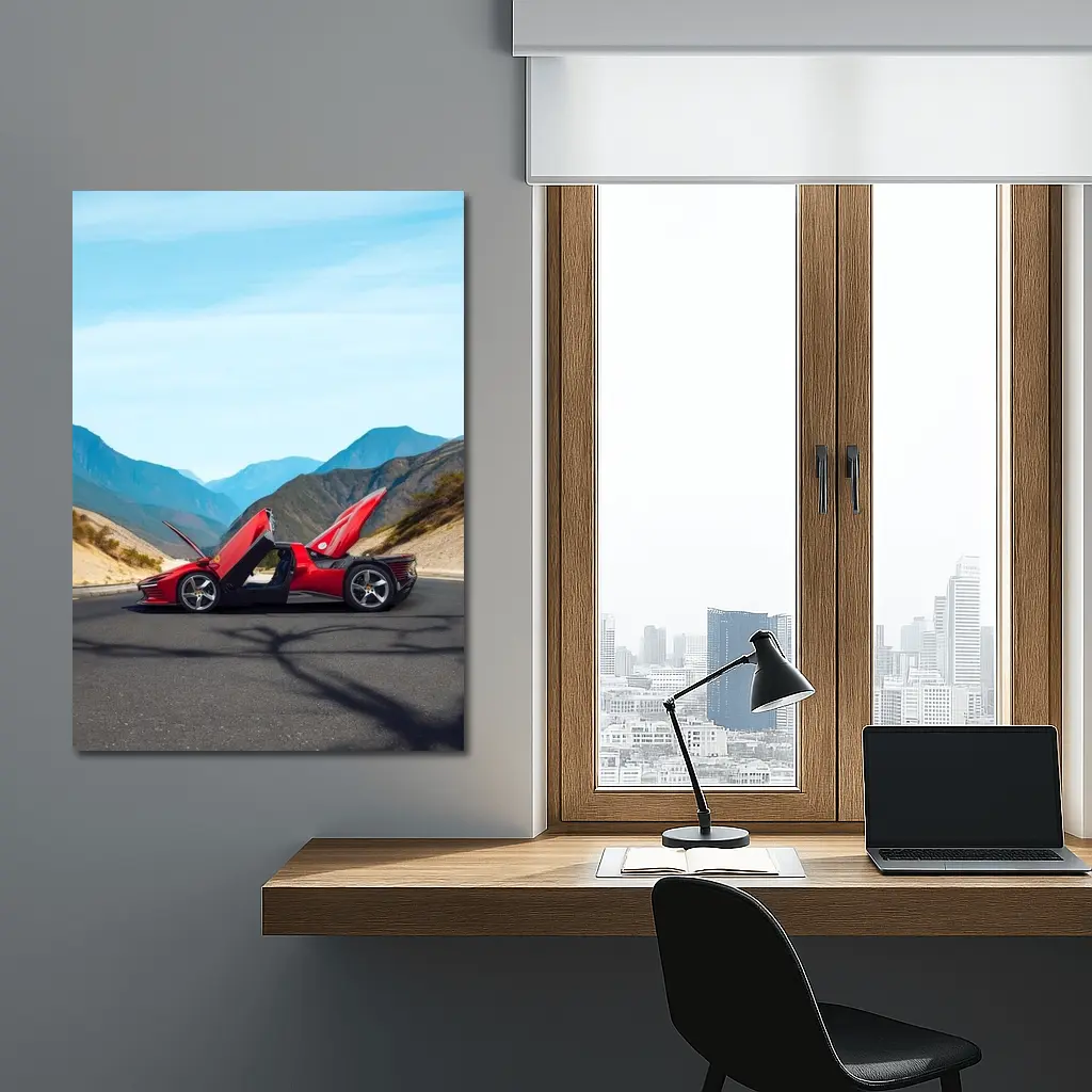 Ferrari Daytona SP3 Red Mountain Road – Wall Art