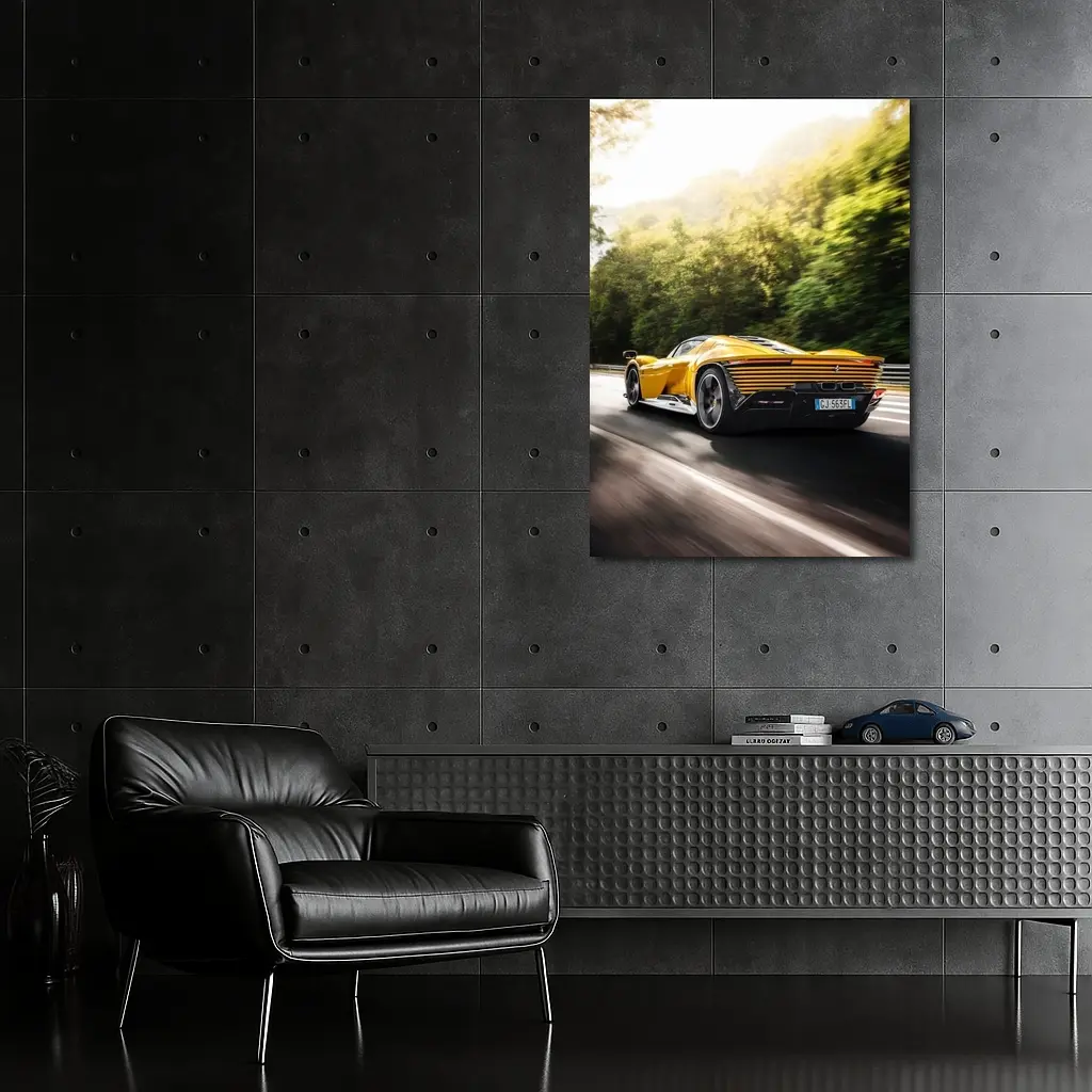Ferrari Daytona SP3 Yellow On Road – Wall Art