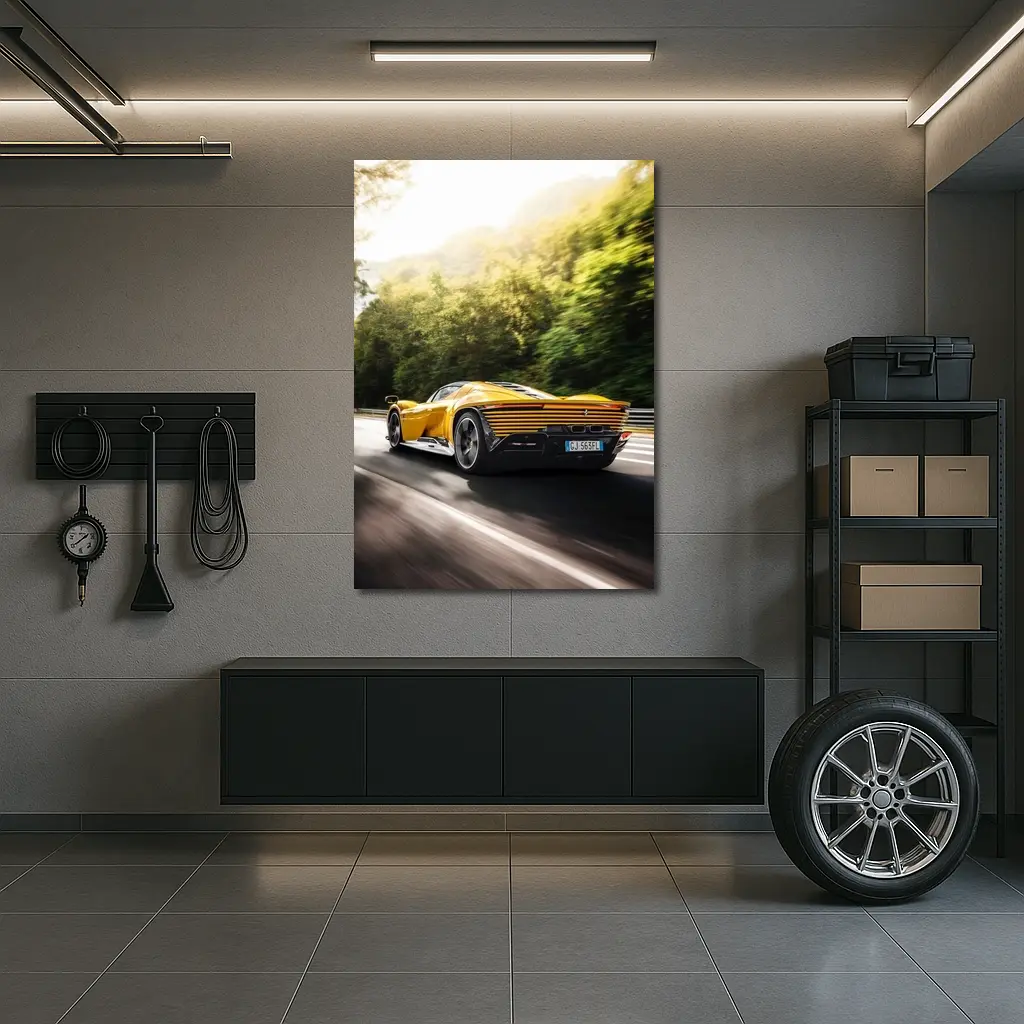 Ferrari Daytona SP3 Yellow On Road – Wall Art