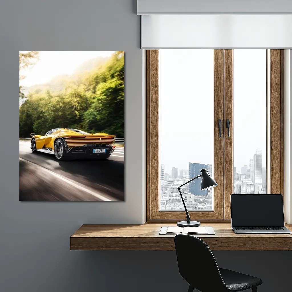 Ferrari Daytona SP3 Yellow On Road – Wall Art