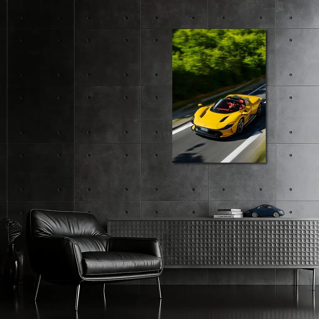Ferrari Daytona SP3 Yellow Road Drive – Wall Art