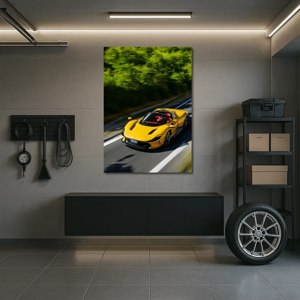 Ferrari Daytona SP3 Yellow Road Drive – Wall Art