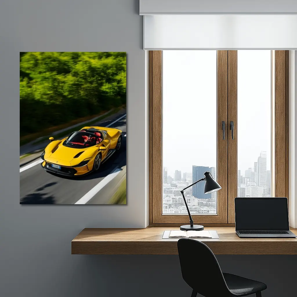 Ferrari Daytona SP3 Yellow Road Drive – Wall Art