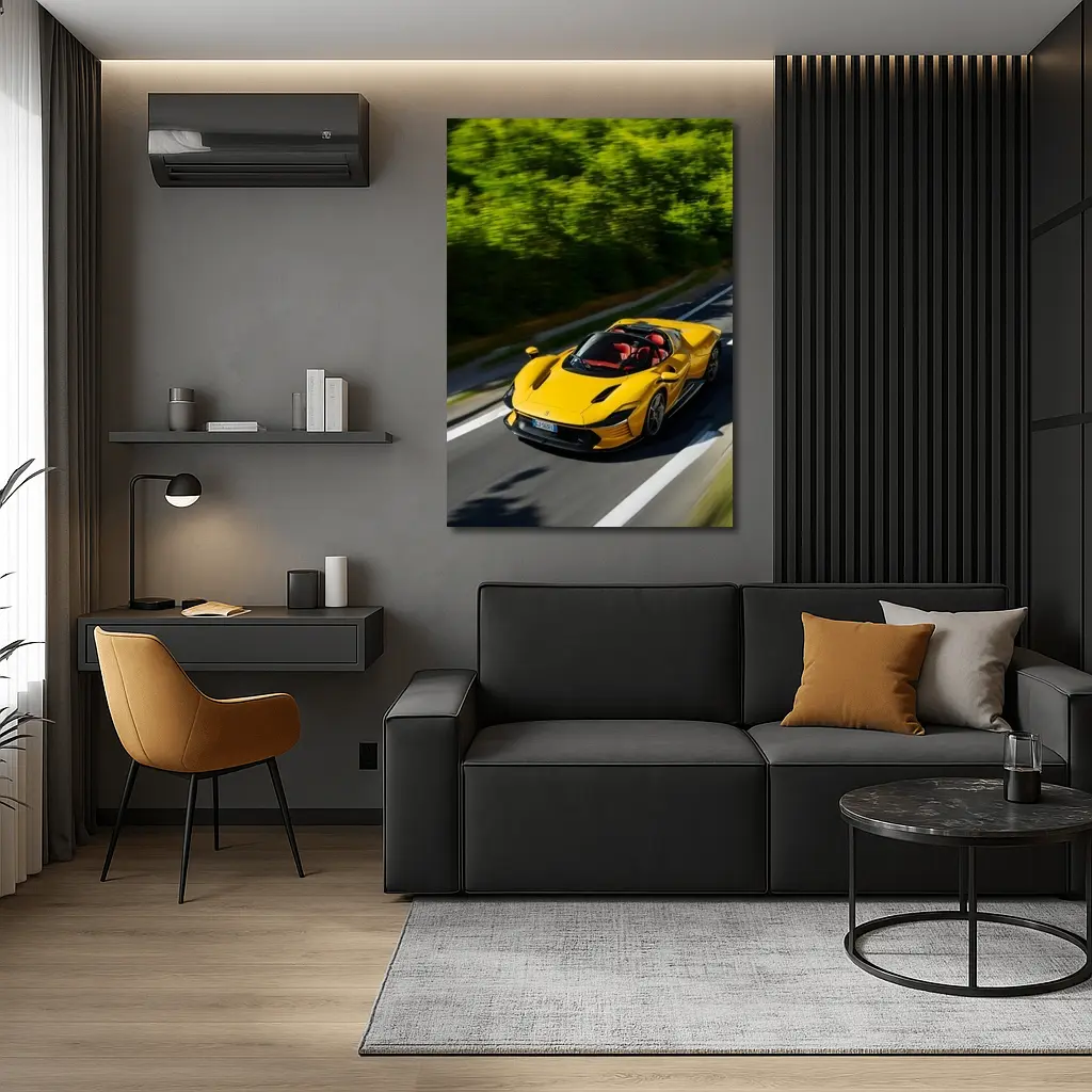 Ferrari Daytona SP3 Yellow Road Drive – Wall Art