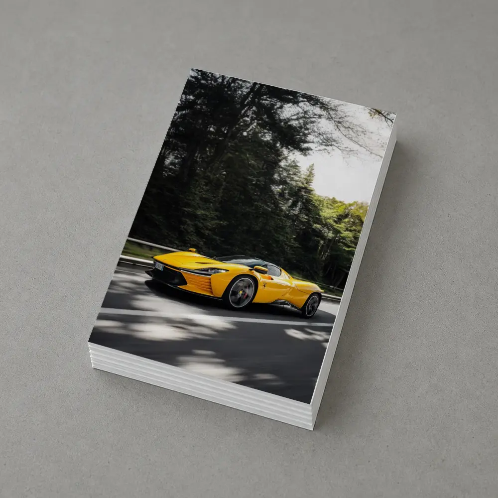 Ferrari Daytona SP3 Yellow Road Drive – Postcards