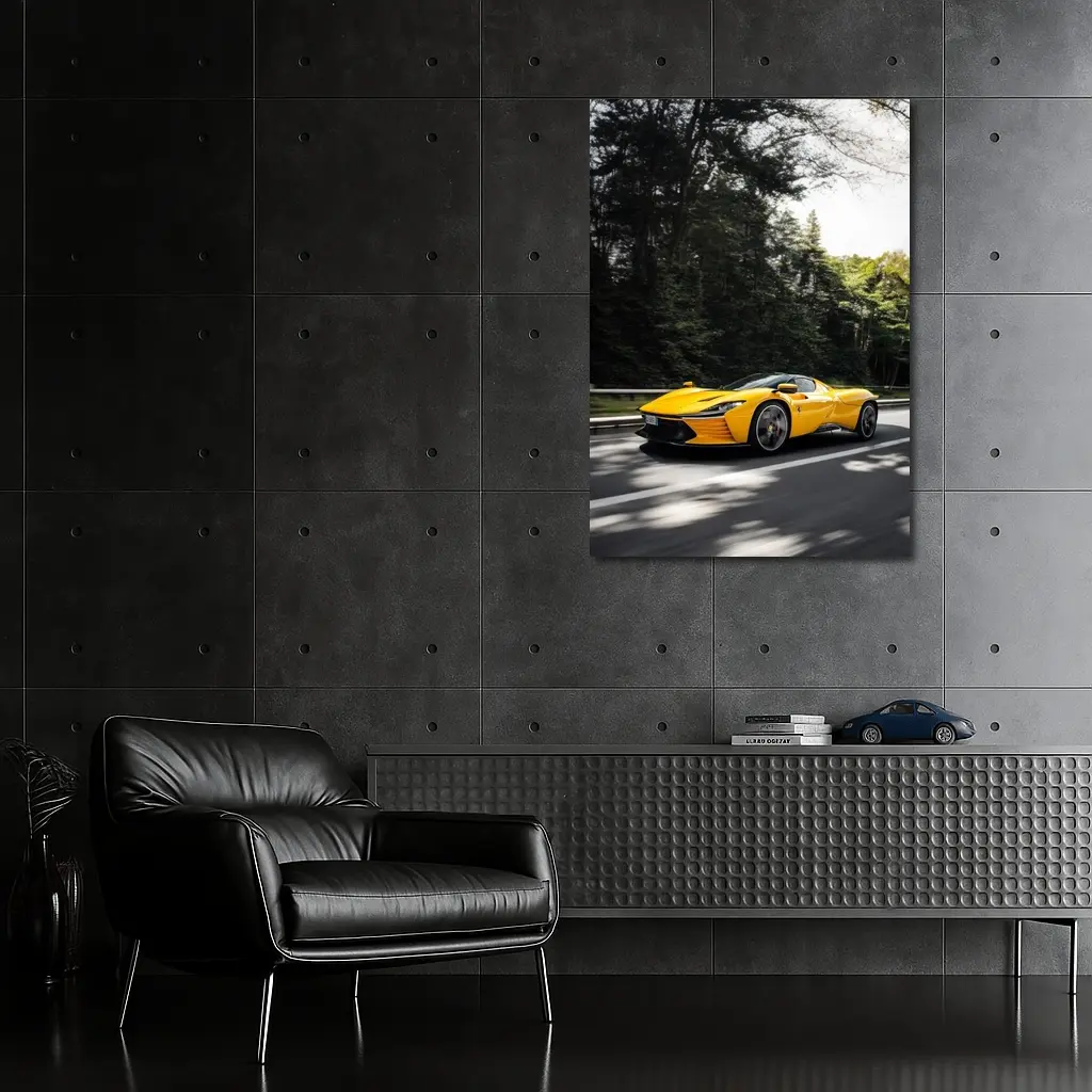 Ferrari Daytona SP3 Yellow Road Drive – Wall Art