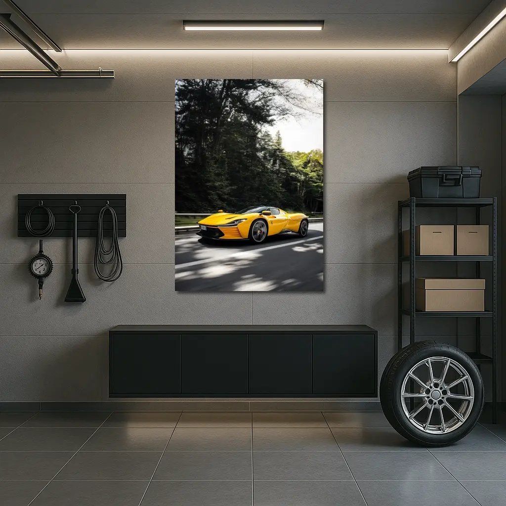 Ferrari Daytona SP3 Yellow Road Drive – Wall Art