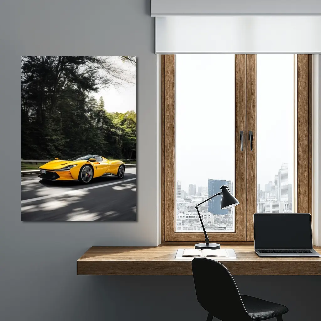 Ferrari Daytona SP3 Yellow Road Drive – Wall Art