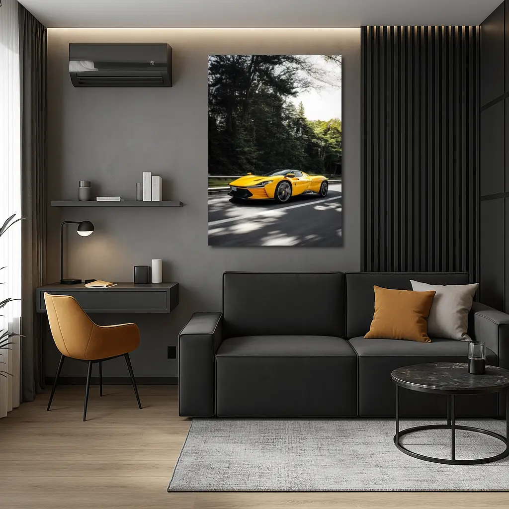 Ferrari Daytona SP3 Yellow Road Drive – Wall Art