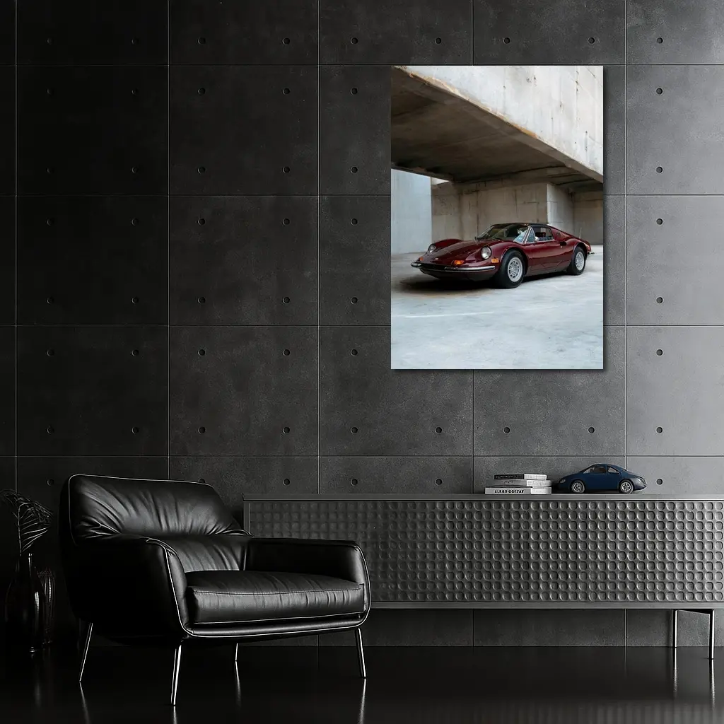 Ferrari Dino 246 GT Concrete Parking Structure – Wall Art
