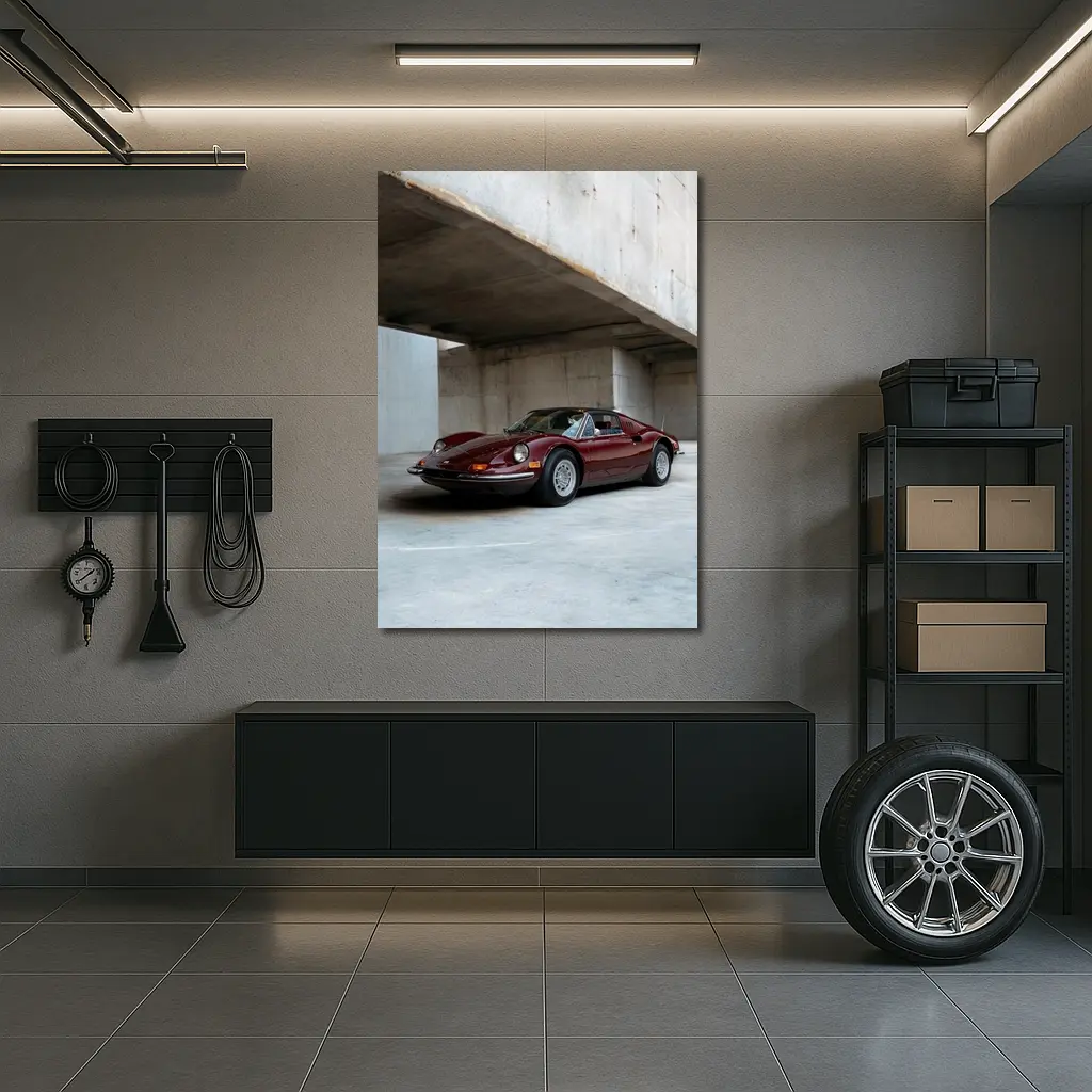 Ferrari Dino 246 GT Concrete Parking Structure – Wall Art