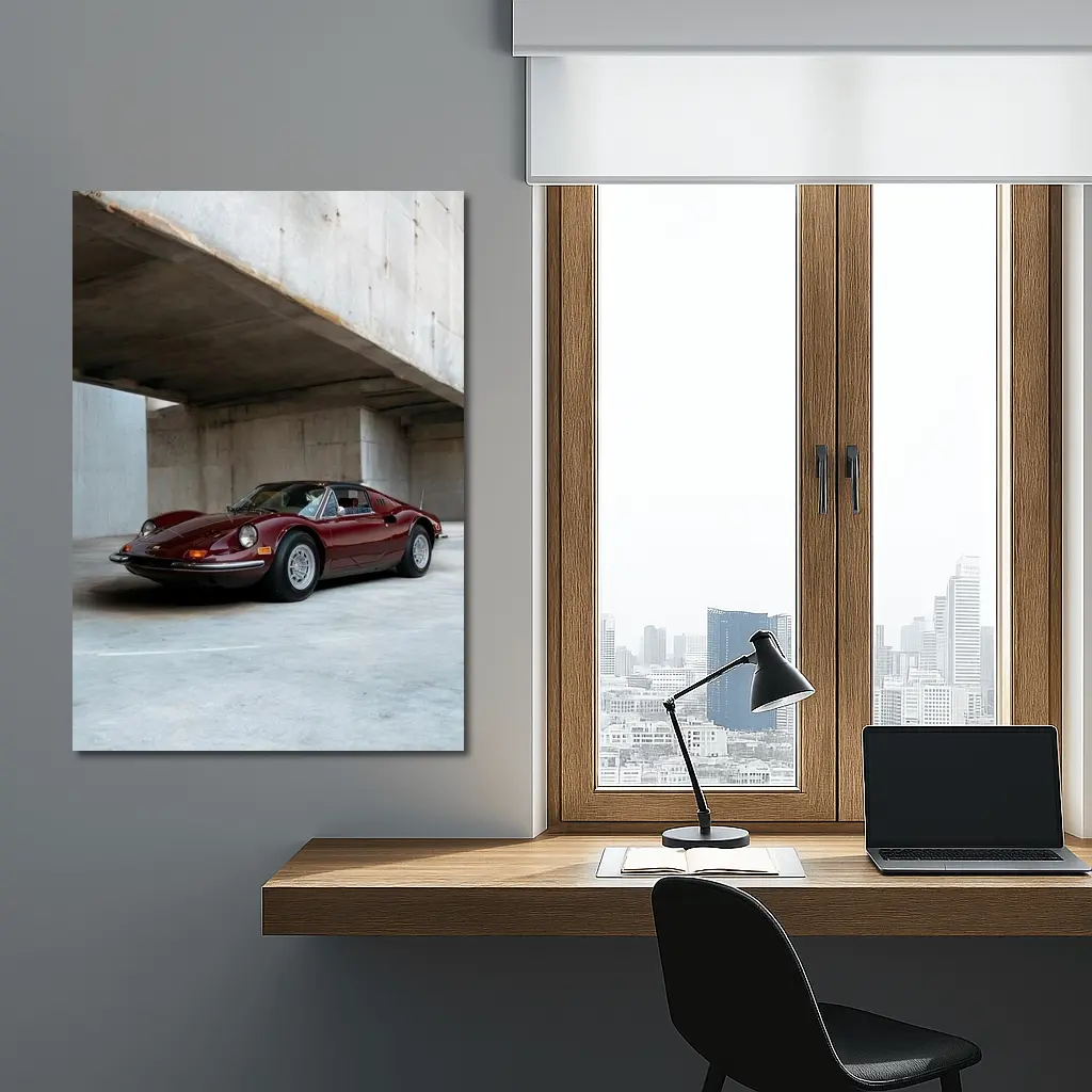 Ferrari Dino 246 GT Concrete Parking Structure – Wall Art