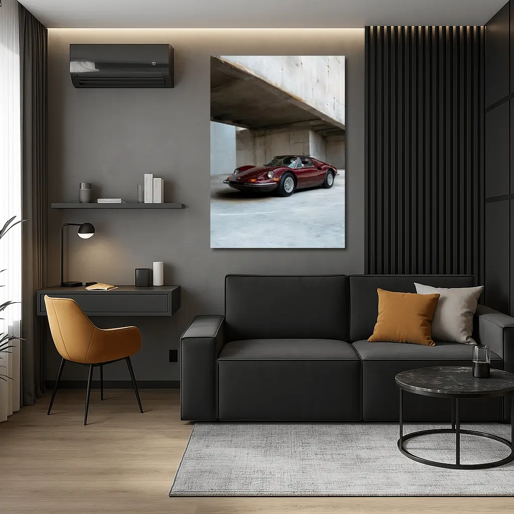 Ferrari Dino 246 GT Concrete Parking Structure – Wall Art