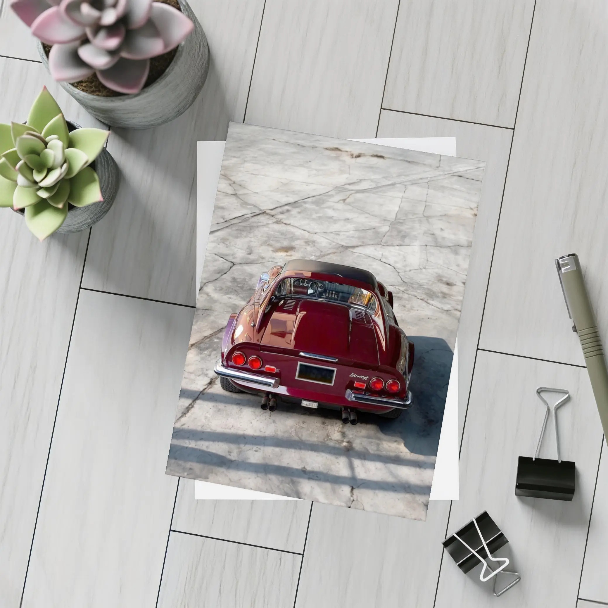 Ferrari Dino 246 GT Concrete Lot Rear – Postcards