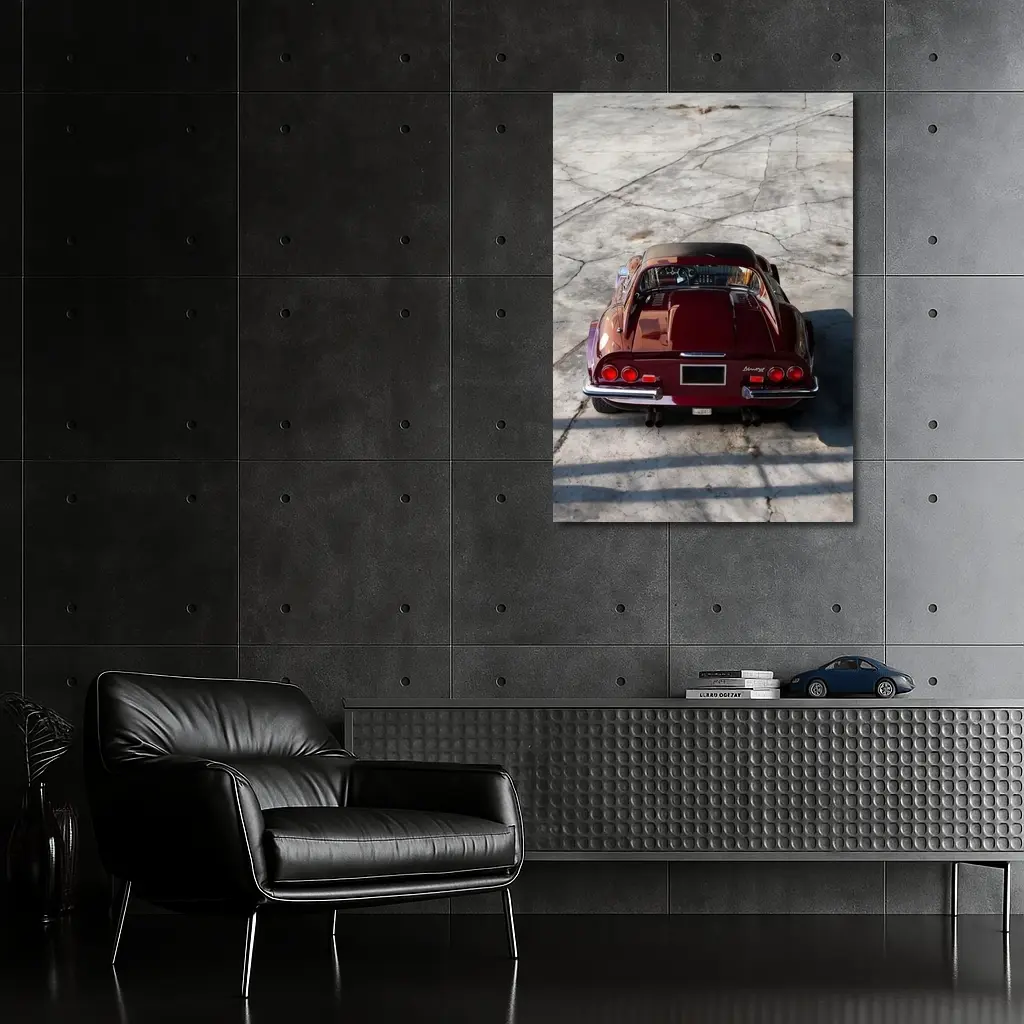 Ferrari Dino 246 GT Concrete Lot Rear – Wall Art