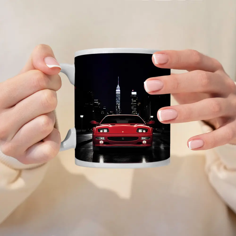 Ferrari F512 M Red Night City Street – Mugs