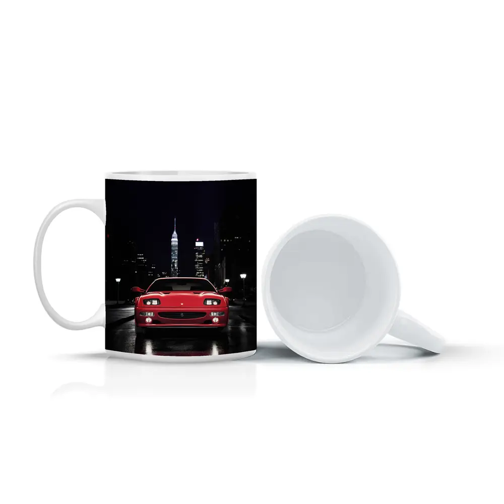 Ferrari F512 M Red Night City Street – Mugs