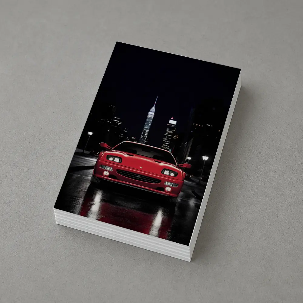 Ferrari F512 M Red Night City Street – Postcards
