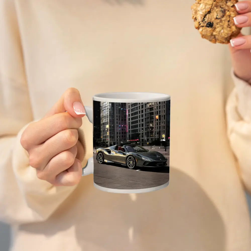 Ferrari F8 Spider City Night Skyline – Mugs