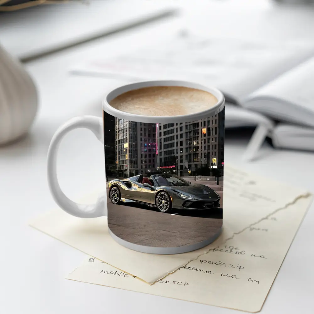 Ferrari F8 Spider City Night Skyline – Mugs