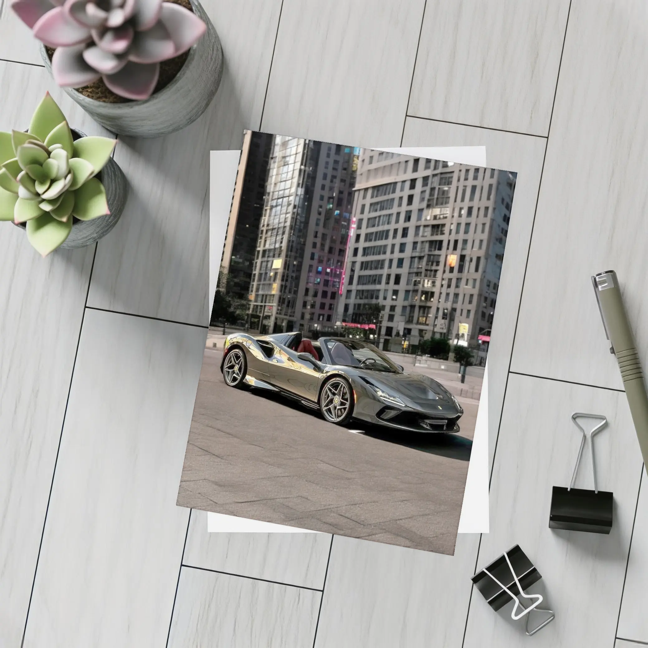 Ferrari F8 Spider City Night Skyline – Postcards