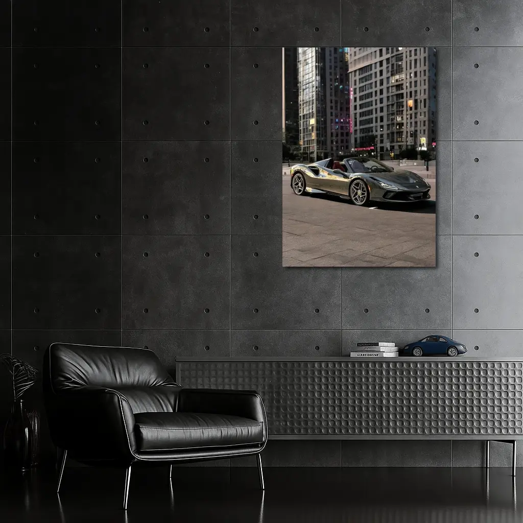 Ferrari F8 Spider City Night Skyline – Wall Art