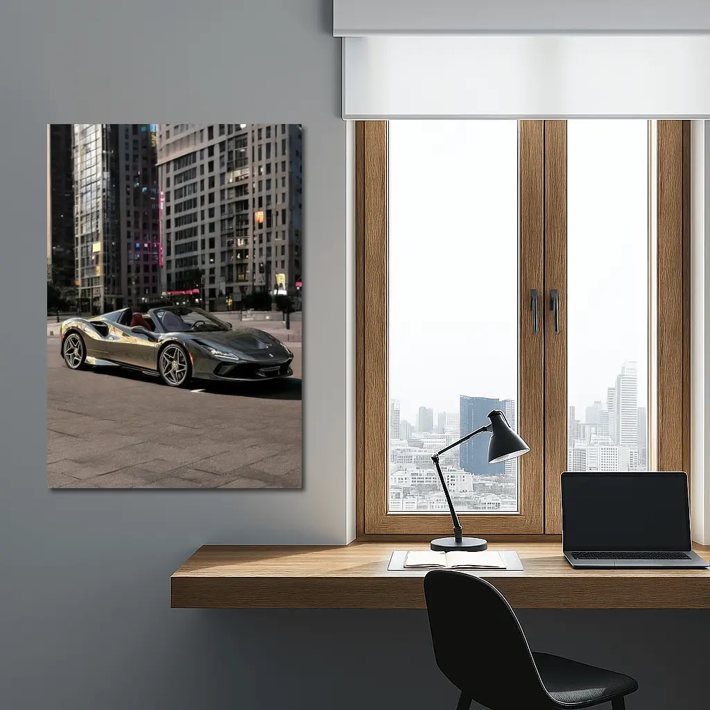 Ferrari F8 Spider City Night Skyline – Wall Art