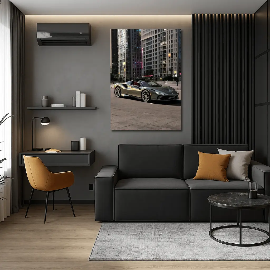 Ferrari F8 Spider City Night Skyline – Wall Art