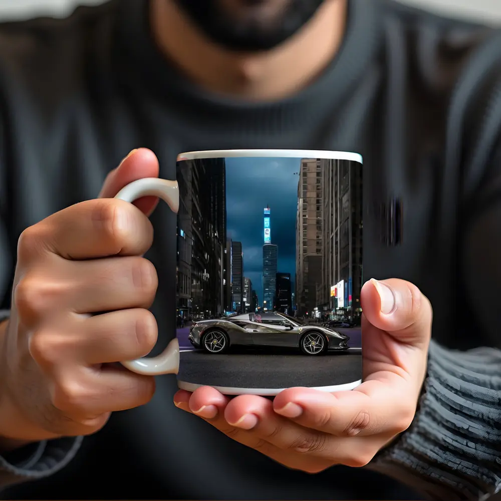 Ferrari F8 Spider City Night Street – Mugs