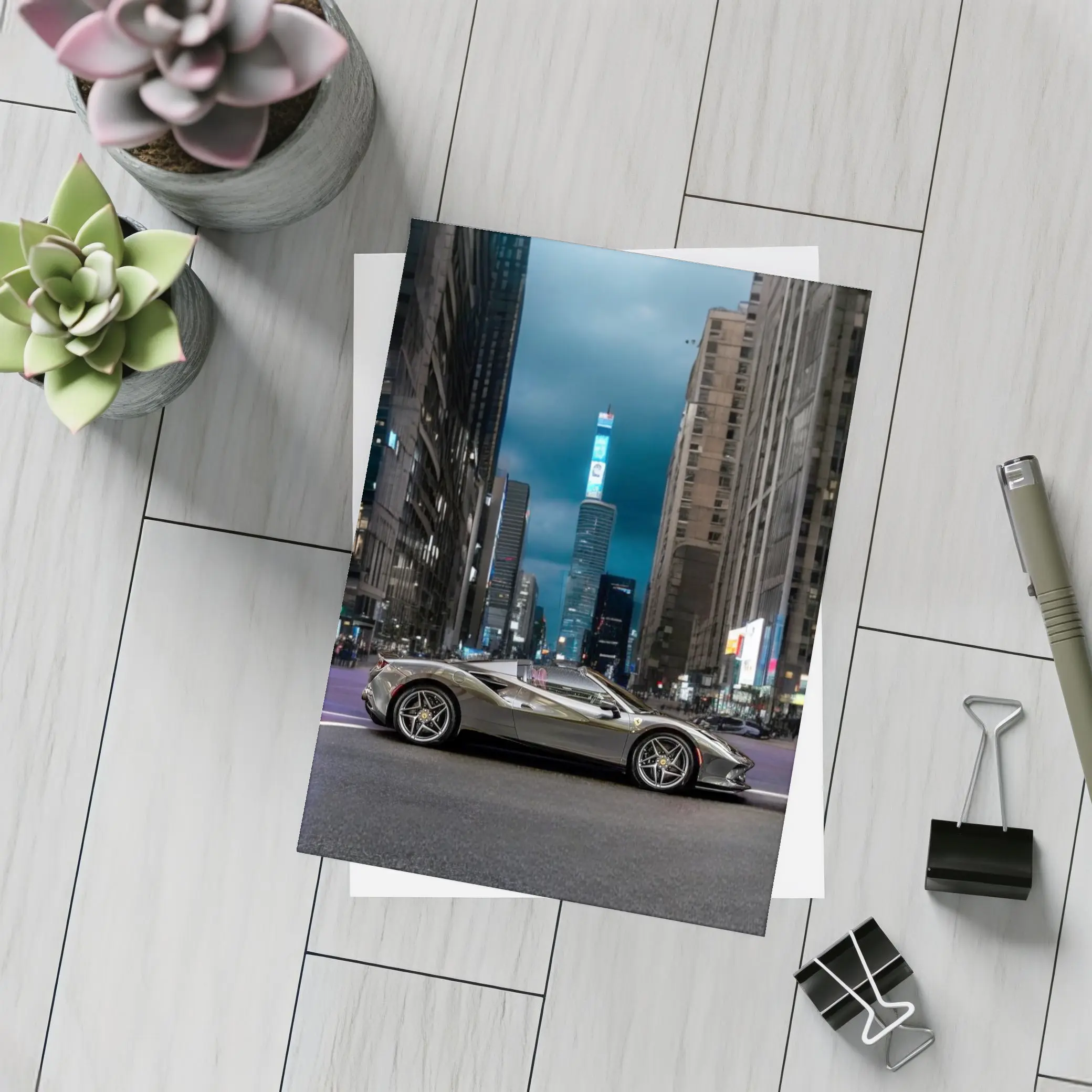 Ferrari F8 Spider City Night Street – Postcards