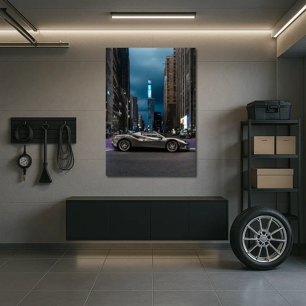Ferrari F8 Spider City Night Street – Wall Art